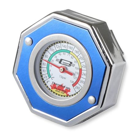 Mr. Gasket 13 PSI Max Pressure, Octagon, Blue Anodized, Aluminum 2470B